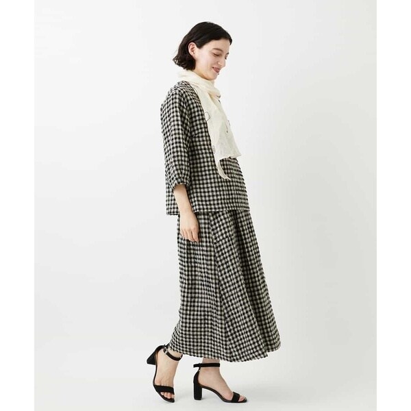 ジャンニ・ロ・ジュディチェ（GIANNI LO GIUDICE）/[セットアップ対応]リネンコットンギンガムチェックスカート_3