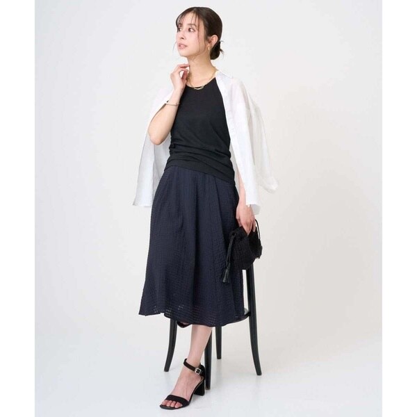MK ミッシェルクラン（MK MICHEL KLEIN ）/【小さいサイズ】[洗える]シアーチェック柄フレアスカート_8