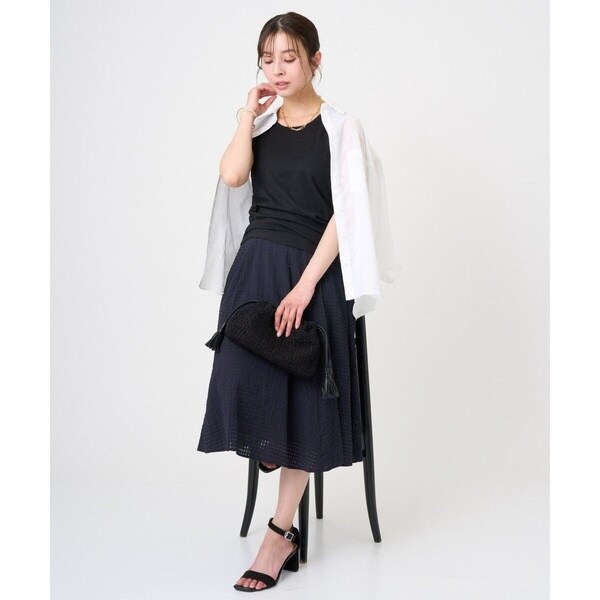 MK ミッシェルクラン（MK MICHEL KLEIN ）/【小さいサイズ】[洗える]シアーチェック柄フレアスカート_9