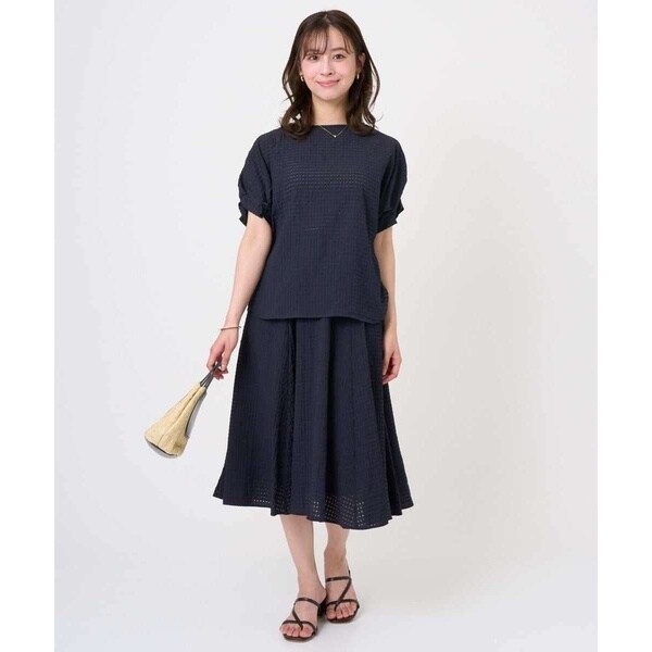 MK ミッシェルクラン（MK MICHEL KLEIN ）/【小さいサイズ】[洗える]シアーチェック柄フレアスカート_10