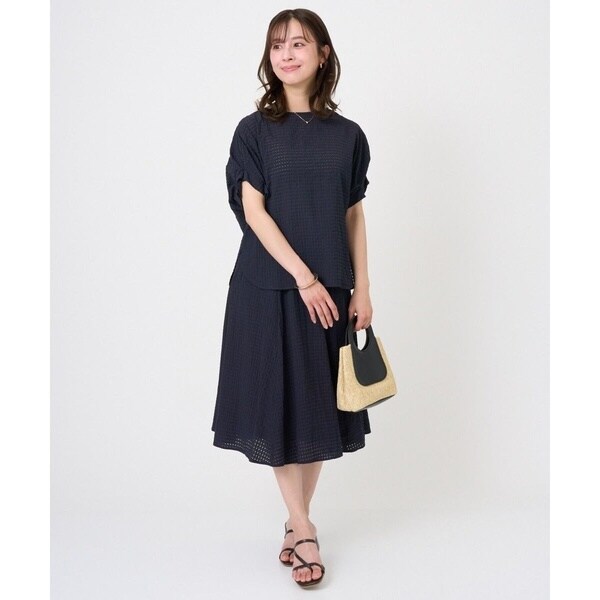 MK ミッシェルクラン（MK MICHEL KLEIN ）/【小さいサイズ】[洗える]シアーチェック柄フレアスカート_11