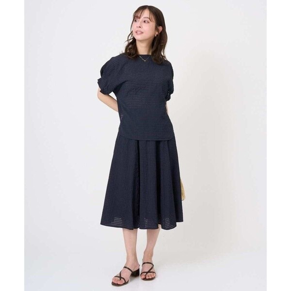 MK ミッシェルクラン（MK MICHEL KLEIN ）/【小さいサイズ】[洗える]シアーチェック柄フレアスカート_12