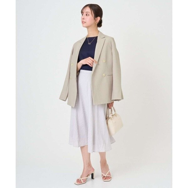 MK ミッシェルクラン（MK MICHEL KLEIN ）/【小さいサイズ】[洗える]シアーチェック柄フレアスカート_14
