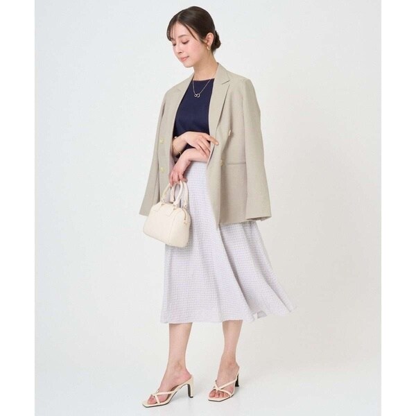 MK ミッシェルクラン（MK MICHEL KLEIN ）/【小さいサイズ】[洗える]シアーチェック柄フレアスカート_15