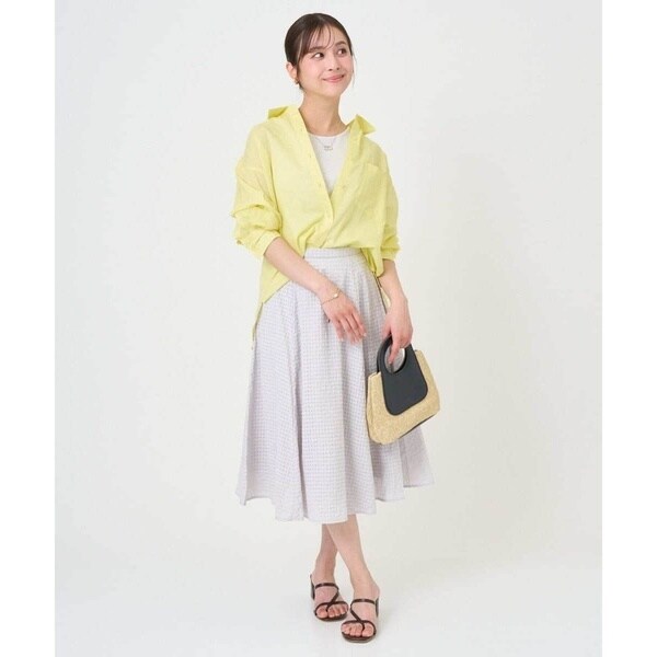 MK ミッシェルクラン（MK MICHEL KLEIN ）/【小さいサイズ】[洗える]シアーチェック柄フレアスカート_16