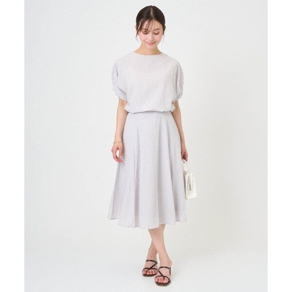 MK ミッシェルクラン（MK MICHEL KLEIN ）/【小さいサイズ】[洗える]シアーチェック柄フレアスカート_18