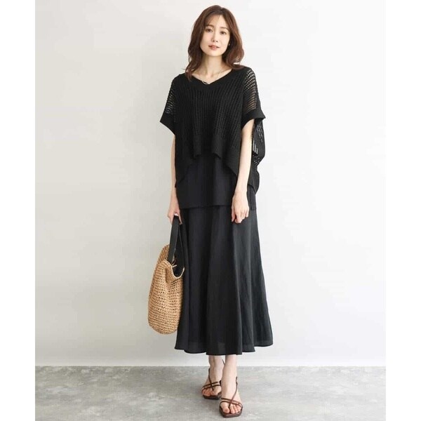MK ミッシェルクラン（MK MICHEL KLEIN ）/【小さいサイズ】[洗濯機で洗える]メッシュ編みニットベスト×タンクトップ ツインセット_3