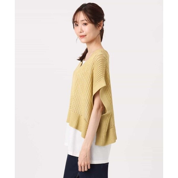 MK ミッシェルクラン（MK MICHEL KLEIN ）/【小さいサイズ】[洗濯機で洗える]メッシュ編みニットベスト×タンクトップ ツインセット_13