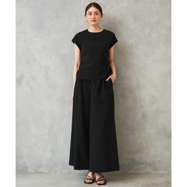 ミッシェルクラン（MICHEL KLEIN）/[小さいサイズ][セットアップ対応/リラックスボトム]ドローストリングワイドパンツ_4