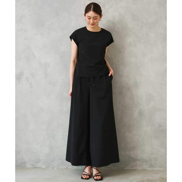 ミッシェルクラン（MICHEL KLEIN）/[小さいサイズ][セットアップ対応/リラックスボトム]ドローストリングワイドパンツ_5