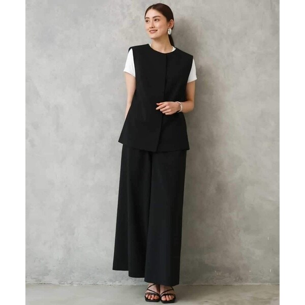ミッシェルクラン（MICHEL KLEIN）/[小さいサイズ][セットアップ対応/リラックスボトム]ドローストリングワイドパンツ_6