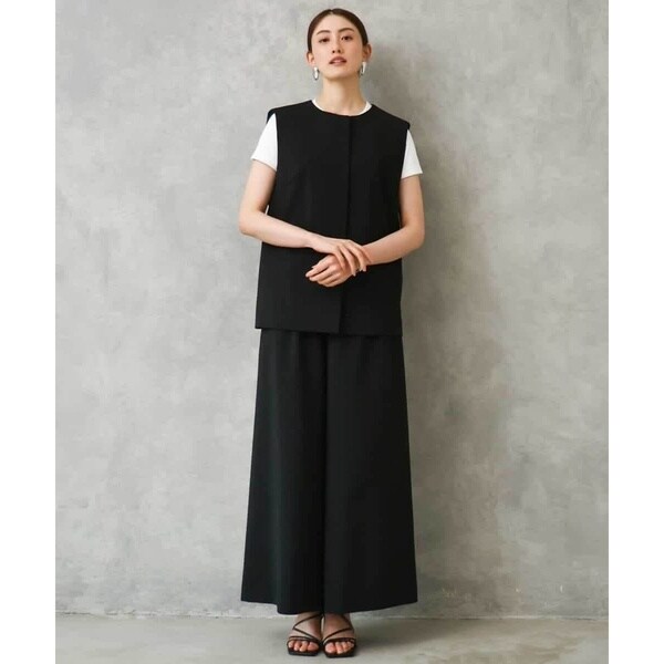 ミッシェルクラン（MICHEL KLEIN）/[小さいサイズ][セットアップ対応/リラックスボトム]ドローストリングワイドパンツ_7