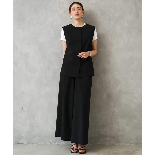 ミッシェルクラン（MICHEL KLEIN）/[小さいサイズ][セットアップ対応/リラックスボトム]ドローストリングワイドパンツ_8