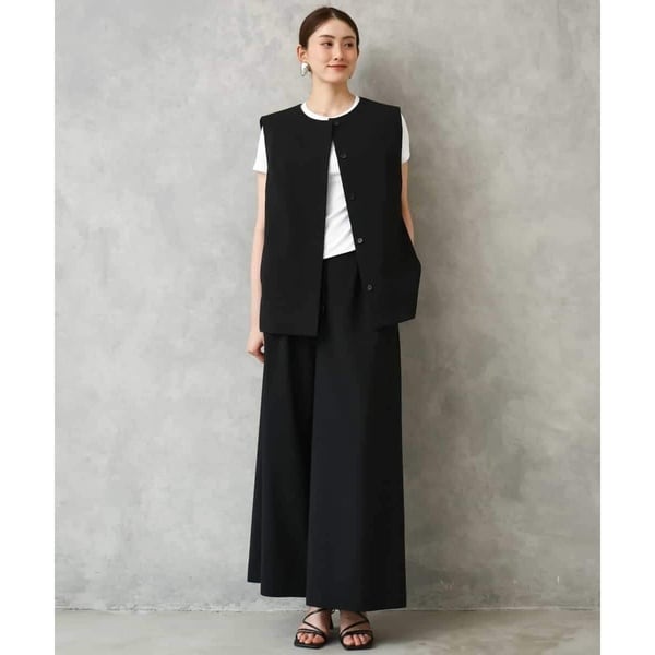 ミッシェルクラン（MICHEL KLEIN）/[小さいサイズ][セットアップ対応/リラックスボトム]ドローストリングワイドパンツ_9
