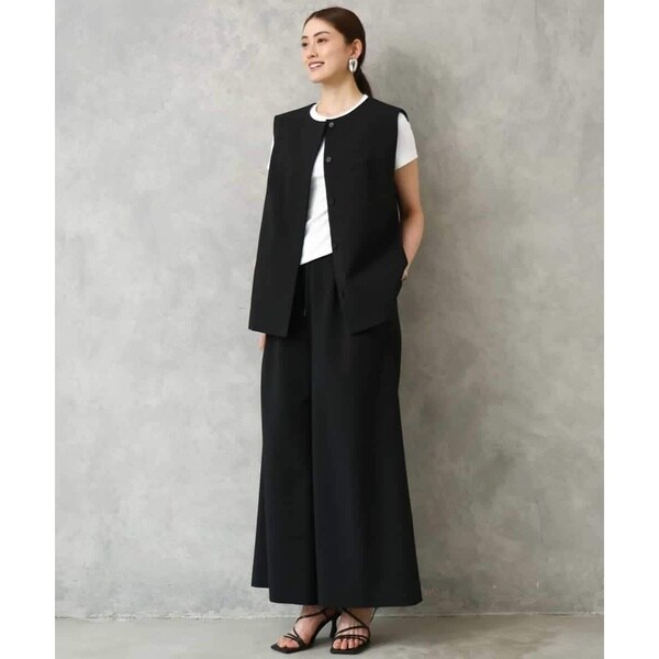 ミッシェルクラン（MICHEL KLEIN）/[小さいサイズ][セットアップ対応/リラックスボトム]ドローストリングワイドパンツ_10