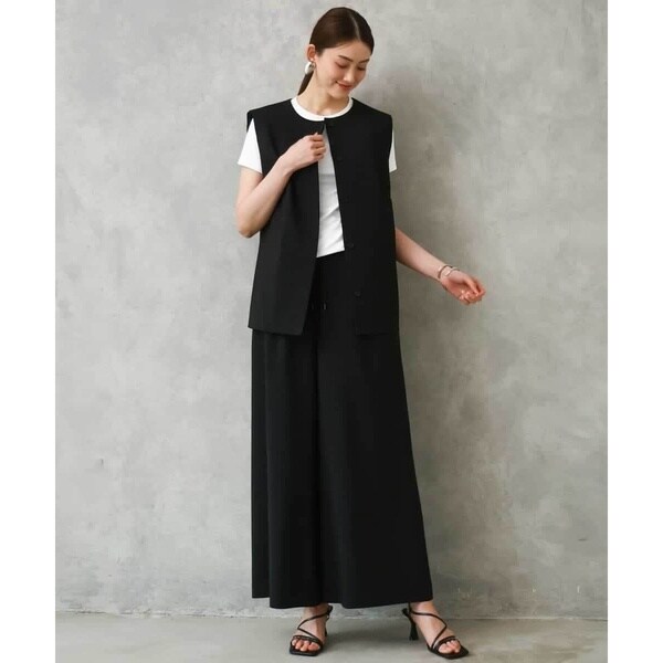 ミッシェルクラン（MICHEL KLEIN）/[小さいサイズ][セットアップ対応/リラックスボトム]ドローストリングワイドパンツ_11