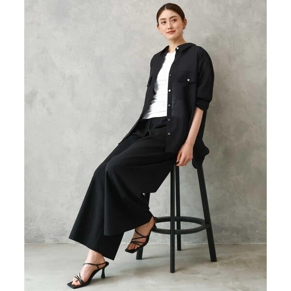ミッシェルクラン（MICHEL KLEIN）/[小さいサイズ][セットアップ対応/リラックスボトム]ドローストリングワイドパンツ_12