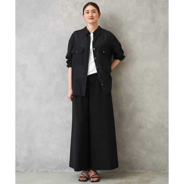 ミッシェルクラン（MICHEL KLEIN）/[小さいサイズ][セットアップ対応/リラックスボトム]ドローストリングワイドパンツ_13
