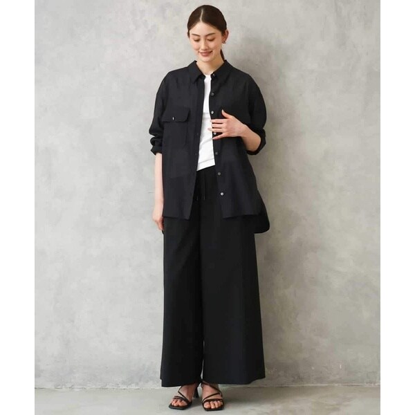 ミッシェルクラン（MICHEL KLEIN）/[小さいサイズ][セットアップ対応/リラックスボトム]ドローストリングワイドパンツ_14