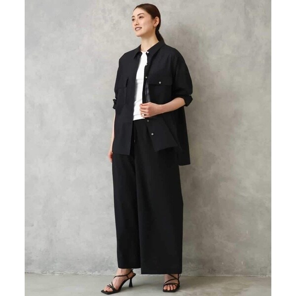 ミッシェルクラン（MICHEL KLEIN）/[小さいサイズ][セットアップ対応/リラックスボトム]ドローストリングワイドパンツ_15