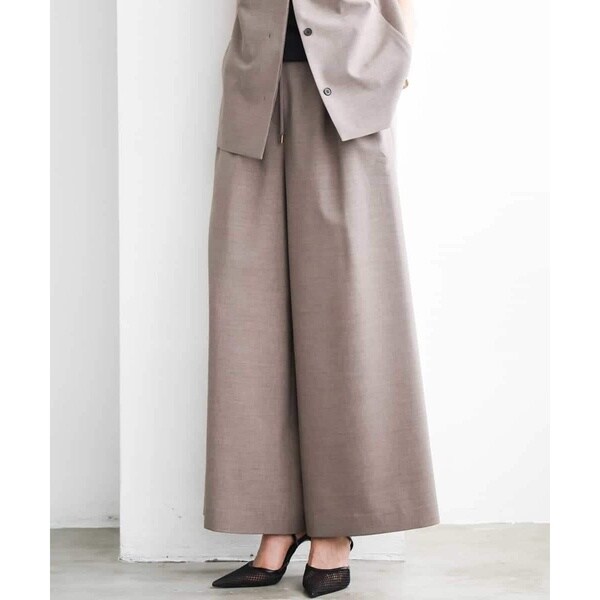 ミッシェルクラン（MICHEL KLEIN）/[小さいサイズ][セットアップ対応/リラックスボトム]ドローストリングワイドパンツ_16