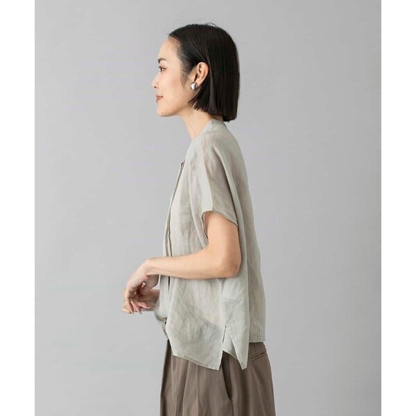 ミッシェルクラン（MICHEL KLEIN）/[小さいサイズ][セットアップ対応]リネンTブラウス_3