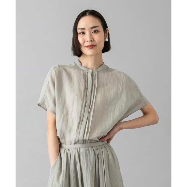 ミッシェルクラン（MICHEL KLEIN）/[小さいサイズ][セットアップ対応]リネンTブラウス_8