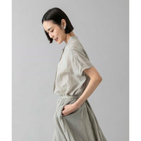 ミッシェルクラン（MICHEL KLEIN）/[小さいサイズ][セットアップ対応]リネンTブラウス_9