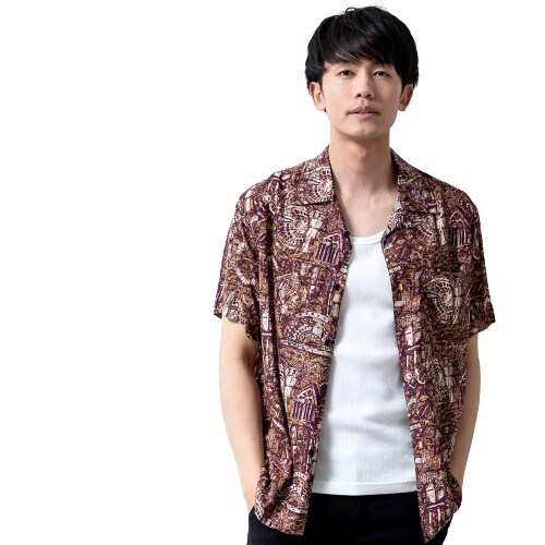 セール】【MinoriTY select】さらさらオープンカラー総柄半袖