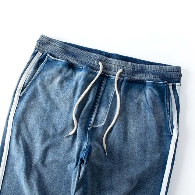 ジェネレス/セットアップ メンズ パーカー 上下セット デニム サイドライン ストレッチ ジョガーパンツ_19