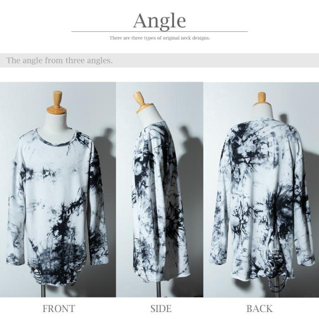 ジェネレス（geneless）/長袖 tシャツ メンズ ムラ染め 裾ダメージ ヴィジュアル系 Tシャツ おしゃれ ダメージ_14