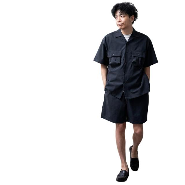ジェネレス（geneless）/セットアップ シャツジャケット ショートパンツ ハーフパンツ ギアテック 短パン 開襟シャツカジュアルシャツ