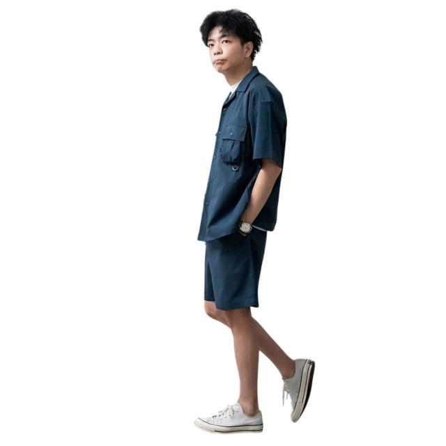 ジェネレス（geneless）/セットアップ シャツジャケット ショートパンツ ハーフパンツ ギアテック 短パン 開襟シャツ