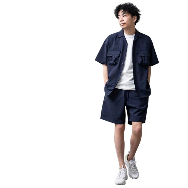 ジェネレス（geneless）/セットアップ シャツジャケット ショートパンツ ハーフパンツ ギアテック 短パン 開襟シャツ