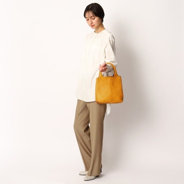 HIROFU イエロー 　レザーメッシュトート HIROFU イエロー レザーメッシュトート