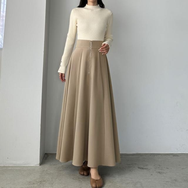 ルエレ（Louere）/Louere　フロントジップハイウエストフレアスカートの通販は 6,440円