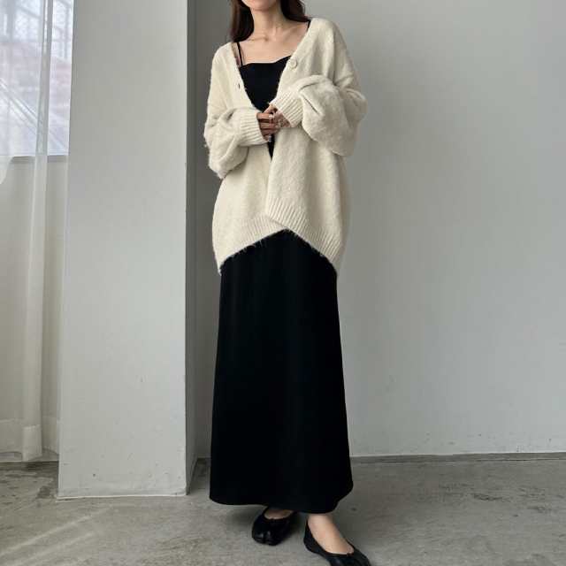 ルエレ（Louere）/Louere　ボリュームVネックシャギーニットカーディガン