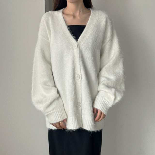 ルエレ（Louere）/Louere　ボリュームVネックシャギーニットカーディガン
