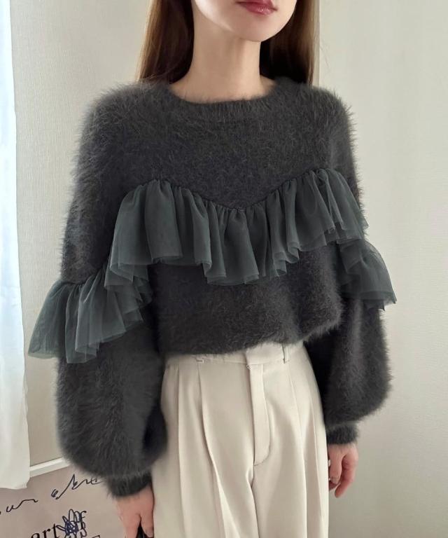 ルエレ（Louere）/フリルチュールシャギーニット