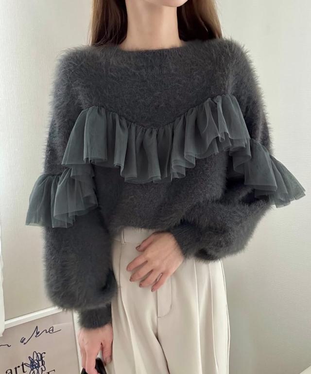 ルエレ（Louere）/フリルチュールシャギーニット