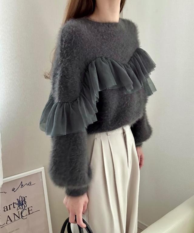 ルエレ（Louere）/フリルチュールシャギーニット