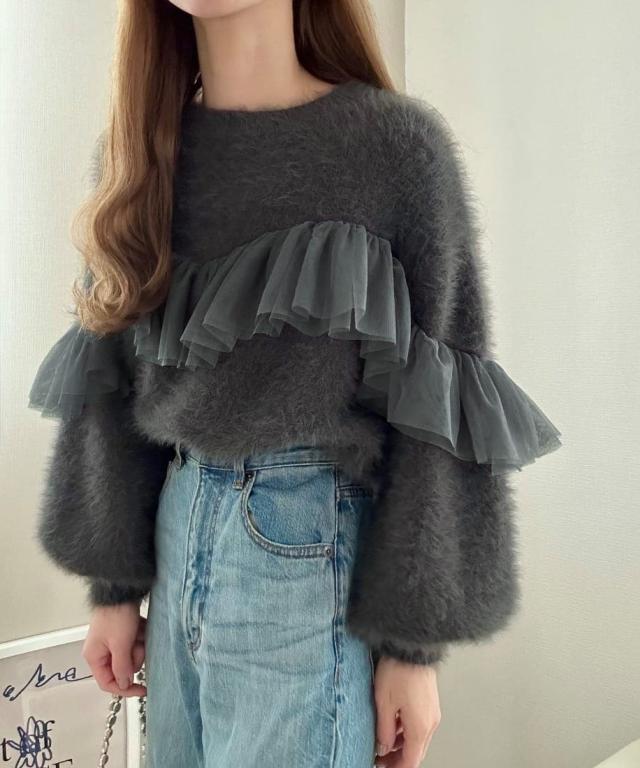 ルエレ（Louere）/フリルチュールシャギーニット