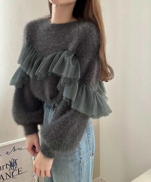 ルエレ（Louere）/フリルチュールシャギーニット