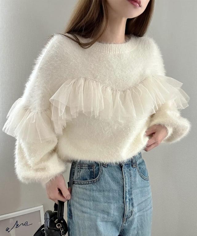 ルエレ（Louere）/フリルチュールシャギーニット