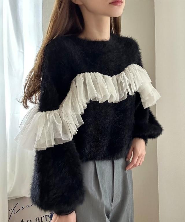 ルエレ（Louere）/フリルチュールシャギーニット