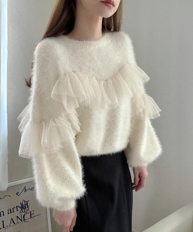 ルエレ（Louere）/フリルチュールシャギーニット