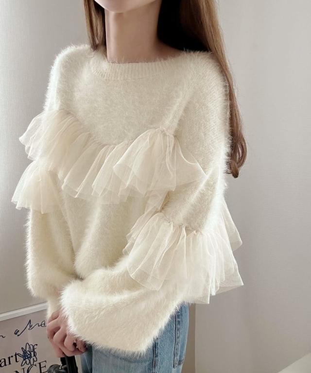 ルエレ（Louere）/フリルチュールシャギーニット