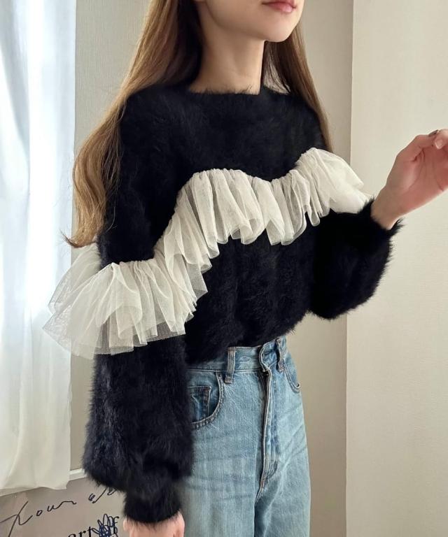 ルエレ（Louere）/フリルチュールシャギーニット