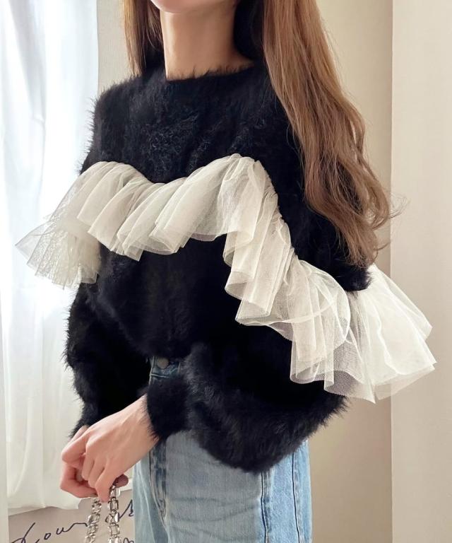 ルエレ（Louere）/フリルチュールシャギーニット