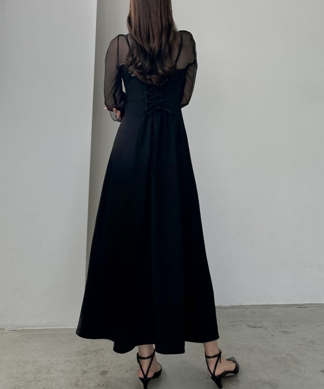 【NEW】ルエレ（Louere）/Louere　バックレースアップフレアキャミワンピースの通販は